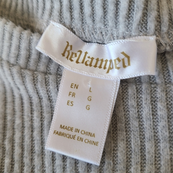 L Grey Ribbed Bodycon Dress Revamped - Picture 3 of 8